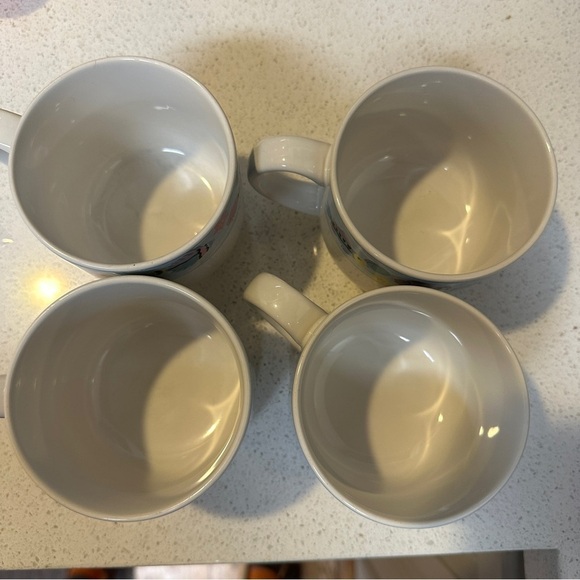 Vintage 1991 Vitromaster Sea Side Pattern Set of Four Coffee Mugs - Picture 7 of 14